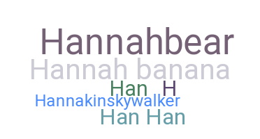 Bijnaam - Hannah
